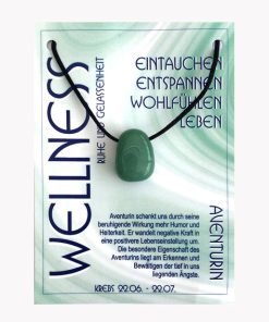 Aventurin Trommelstein Anhänger gebohrt Wellness auf großer Karte für Sternzeichen Krebs